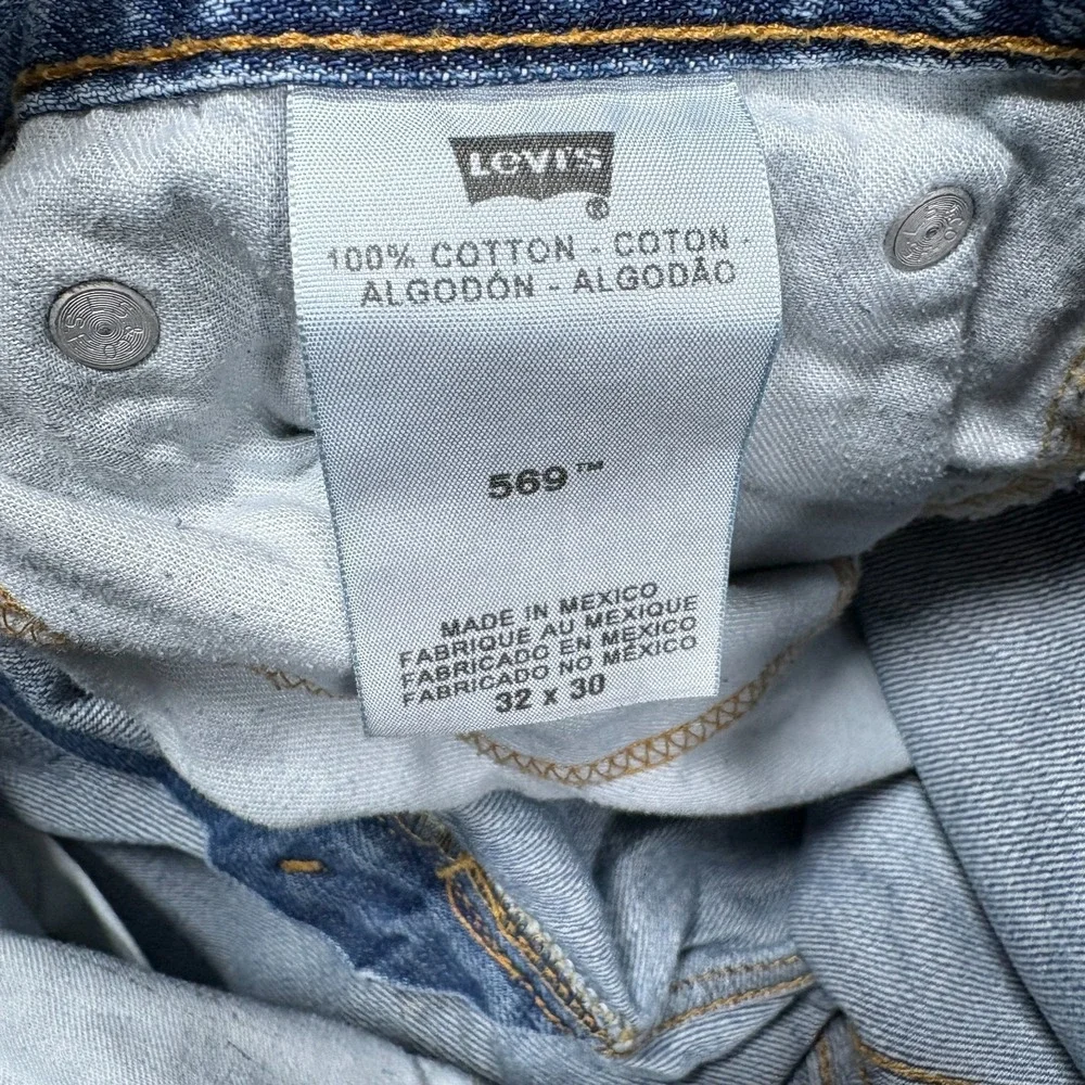 Levi's 569 Jeans Men's Size 32x30 Blue Denim Light Wash Loose Straight Leg Pants